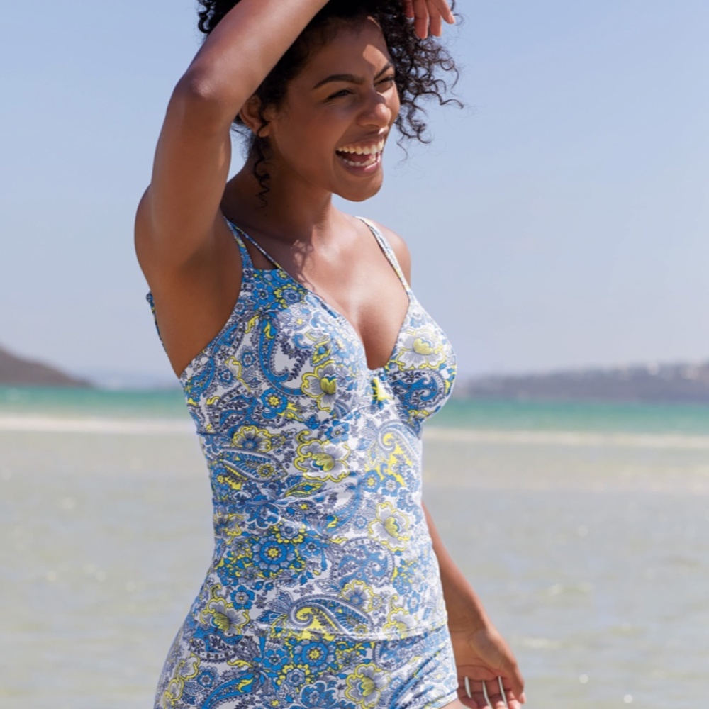 Bravissimo Tankini Bra-Sized Swimsuit (Top Only) Tropical Print 34GG